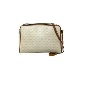 Gucci Vintage 1970s GG Monogram Crossbody Bag – White and Brown leather